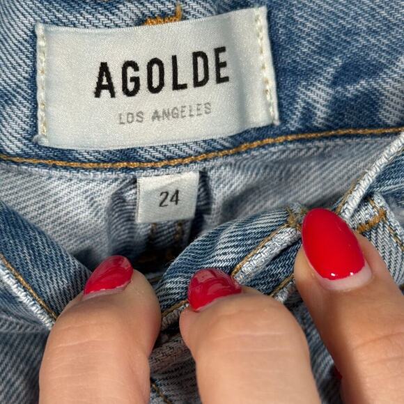 Agolde Parker Vintage Cut Off Denim Short Womens 24 Animate Light Wash - Picture 5 of 6